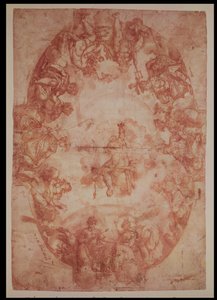 Studie pro strop Casa de Pilatos, Sevilla, 1604 (pero a inkoust a mytí na papíře)